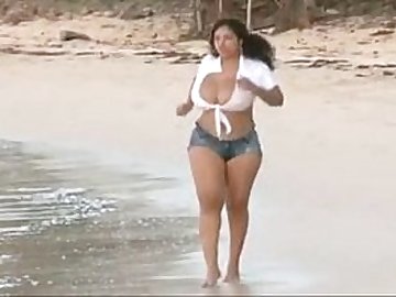 4208003 indian wife with big b . . bs exposed at goa beach